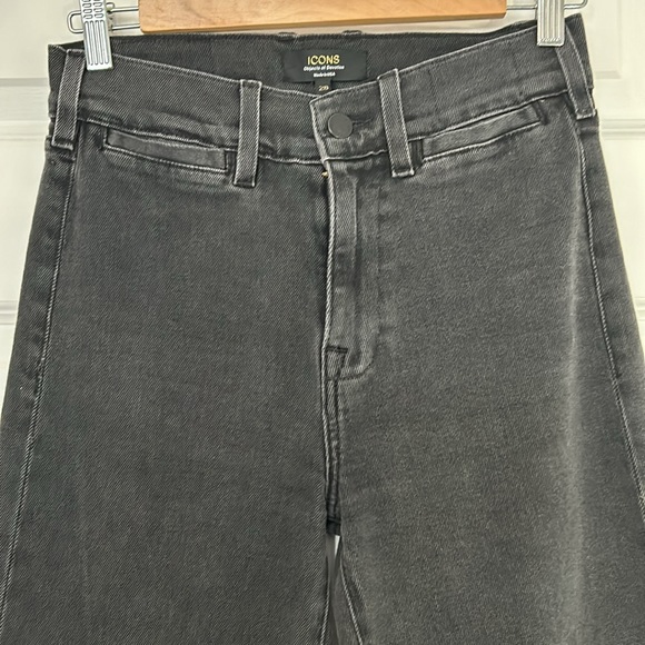 ICONS OBJECTS OF DEVOTION - REVOLVE wide bell crop denim black high waist 28 - Picture 5 of 13